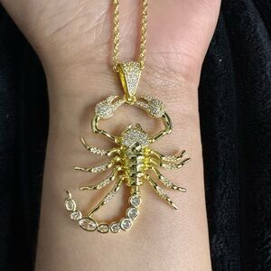 Plated Gold Scorpion Pendant Necklace